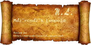 Márcsák Leopold névjegykártya